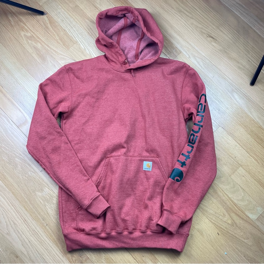 Carhartt red and black Mens hoodie Original Fit pullover with hood size S K288